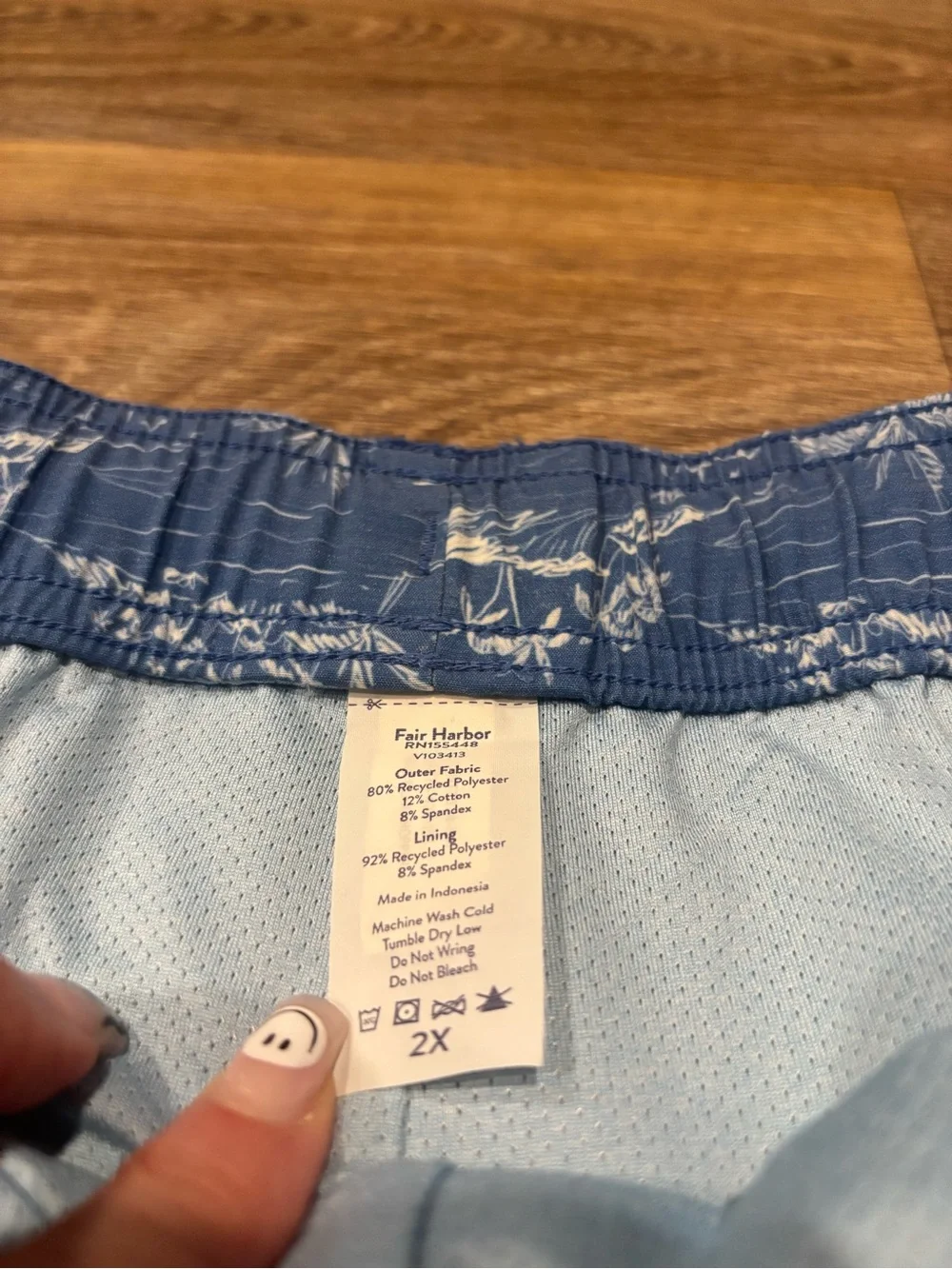 Fair Harbor Bayberry Swim Trunks Men’s 2XL Blue Island Hopper 6.5” Lined Tropic